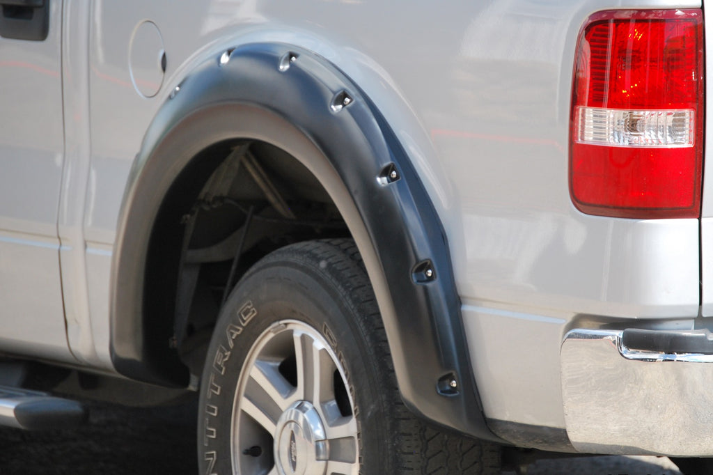 Rivet Style Fender Flare Set Rear, Textured, 2-Piece Set 2004-2008 Ford F-150 Fleetside Lund