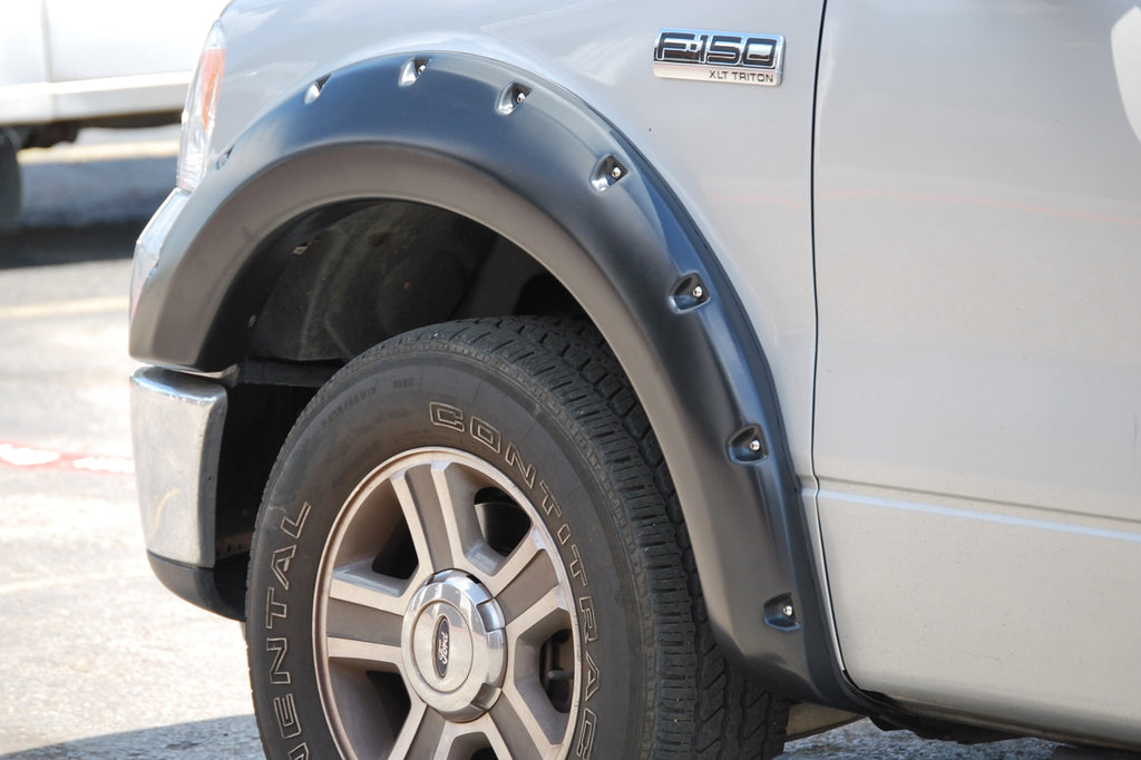 Rivet Style Fender Flare Set Front and Rear, Textured, 4-Piece Set 2004-2008 Ford F-150 Fleetside Lund