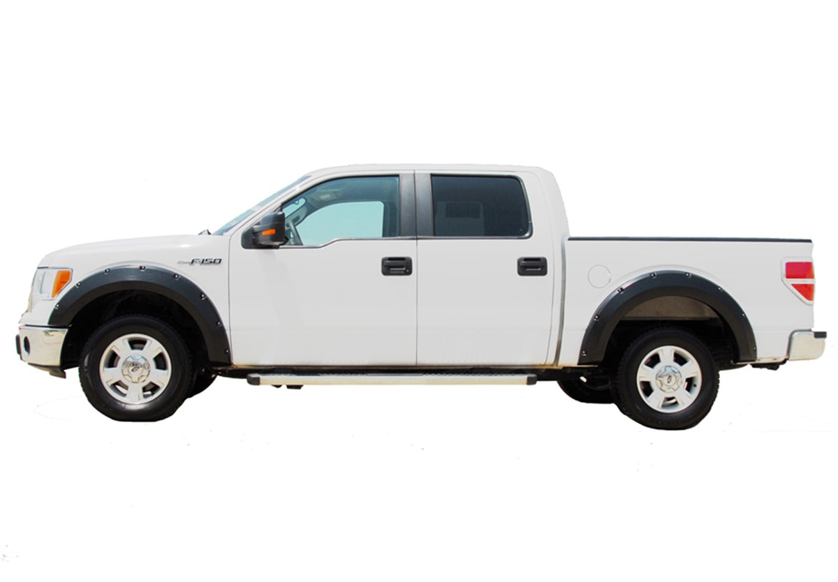 Rivet Style Fender Flare Set Front, Smooth, 2-Piece Set 2009-2014 Ford F-150 Fleetside Lund