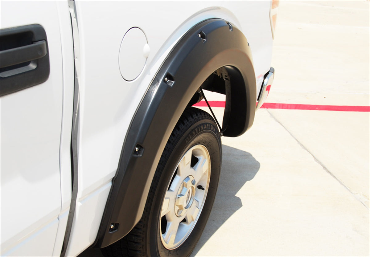 Rivet Style Fender Flare Set Rear, Textured, 2-Piece Set 2009-2014 Ford F-150 Fleetside Lund