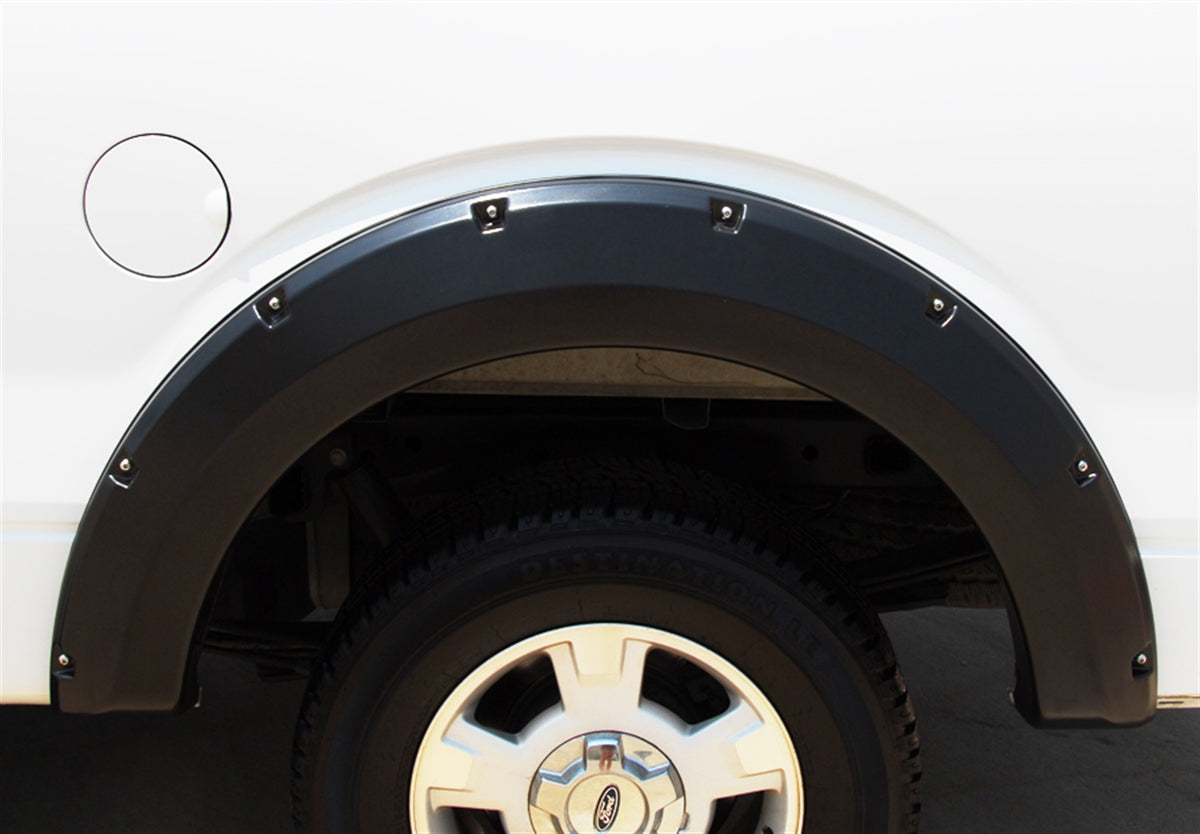 Rivet Style Fender Flare Set Rear, Textured, 2-Piece Set 2009-2014 Ford F-150 Fleetside Lund