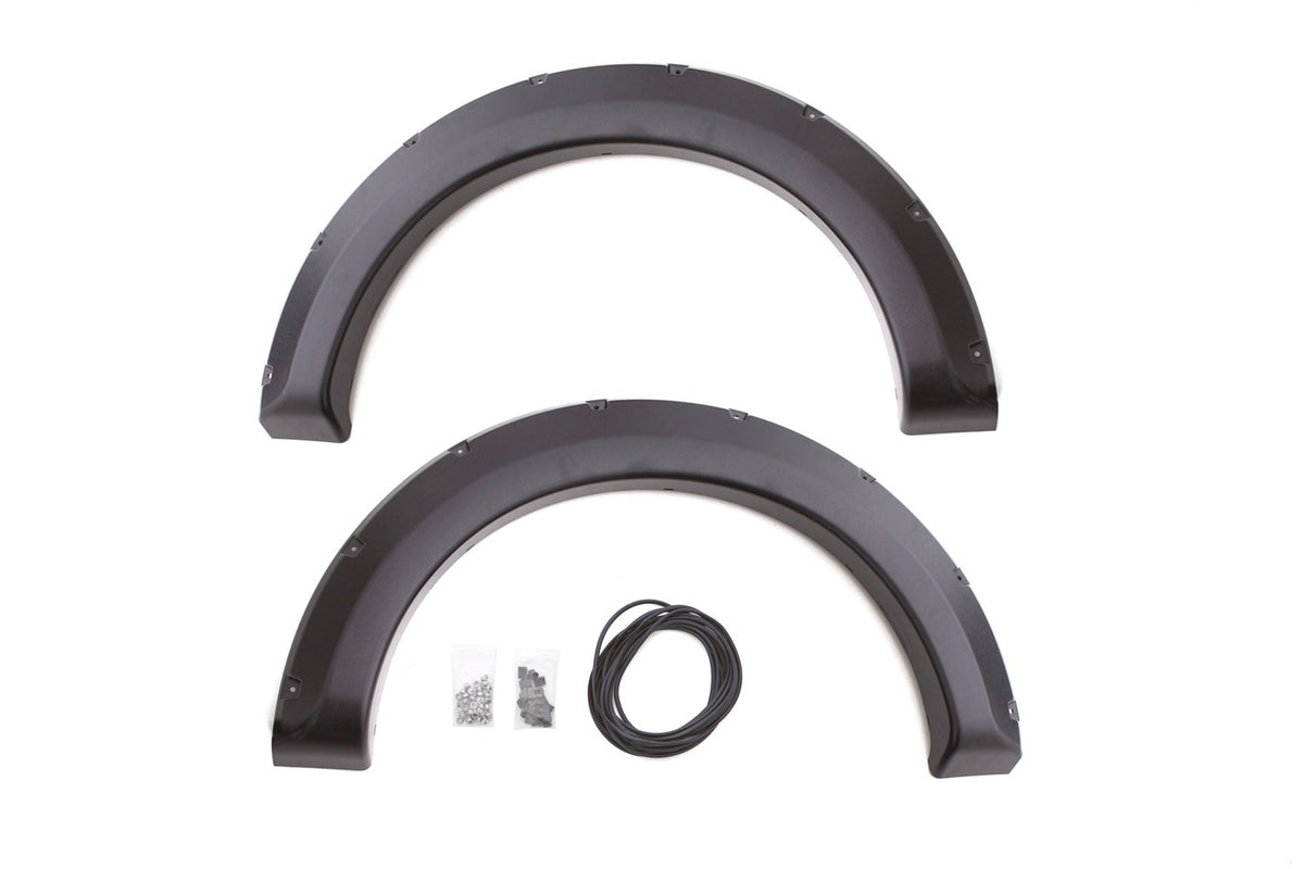 Rivet Style Fender Flare Set Rear, Textured, 2-Piece Set 2009-2014 Ford F-150 Fleetside Lund