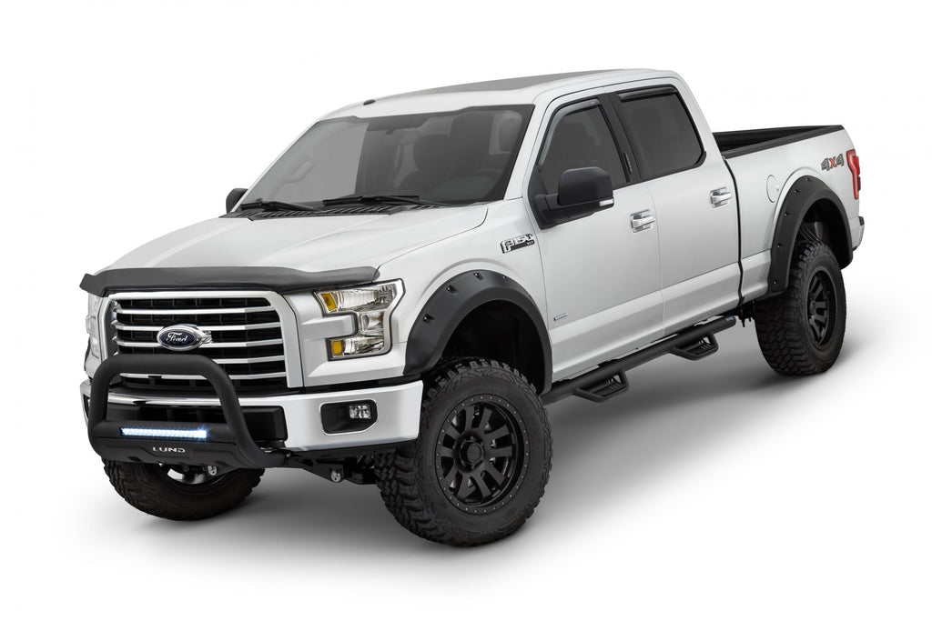 Rivet Style Fender Flare Set Front and Rear, Textured, 4-Piece Set 2009-2014 Ford F-150 Fleetside Lund