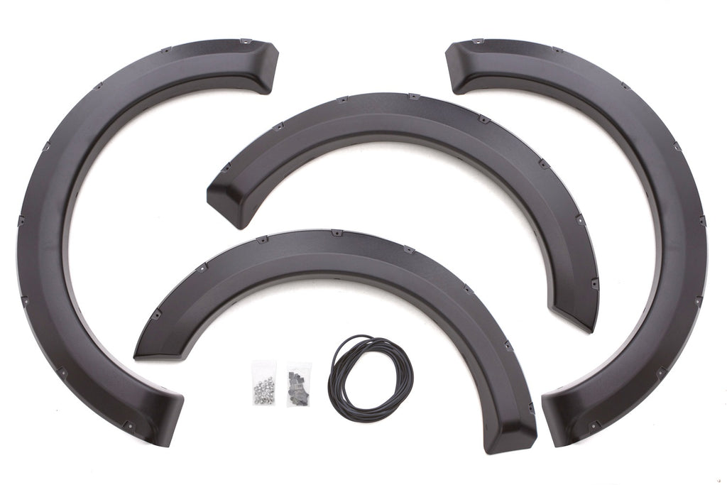 Rivet Style Fender Flare Set Front and Rear, Textured, 4-Piece Set 2009-2014 Ford F-150 Fleetside Lund