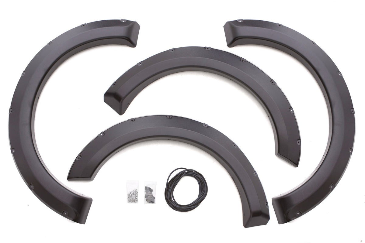 Rivet Style Fender Flare Set Front and Rear, Textured, 4-Piece Set 2009-2014 Ford F-150 Fleetside Lund