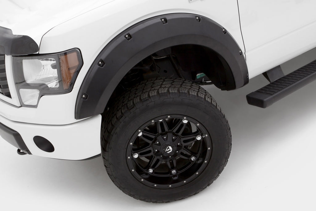 Rivet Style Fender Flare Set Front and Rear, Textured, 4-Piece Set 2009-2014 Ford F-150 Fleetside Lund
