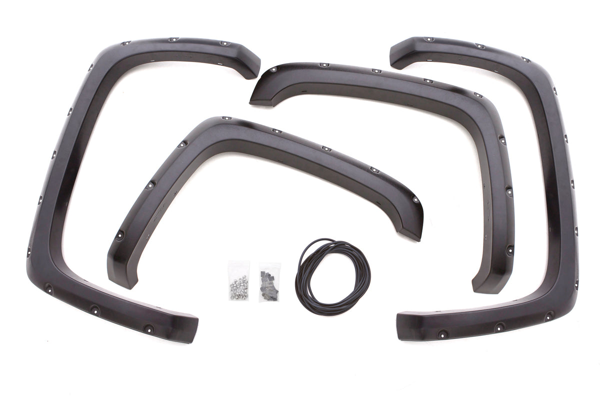 Rivet Style Fender Flare Set Front and Rear, Smooth, 4-Piece Set 2018-2019 Ford F-150 Fleetside Lund