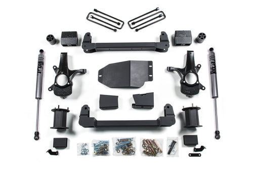 07-13 Chevrolet Silverado 1500 - GMC Sierra 1500 2WD 6.5 Inch Suspension Lift Kit, 4 Inch Rear Lift, Block - N/A, Fox 2.0 Adventure Series Shocks Zone Offroad