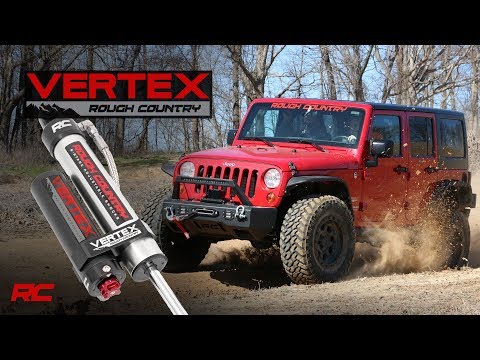 Jeep Front Adjustable Vertex Shocks 07-18 Wrangler JK for 3.5 Inch - 6 Inch Lifts Rough Country